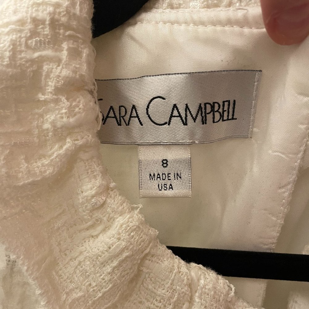 Sara Campbell SZ 8, Cream Shift Dress w/ Pockets